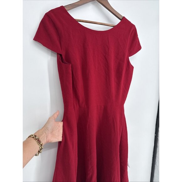 New Dress The Population Size Large Red Livia Midi Cocktail Dress Fit & Flare - Picture 10 of 10
